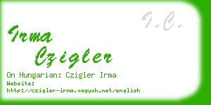 irma czigler business card